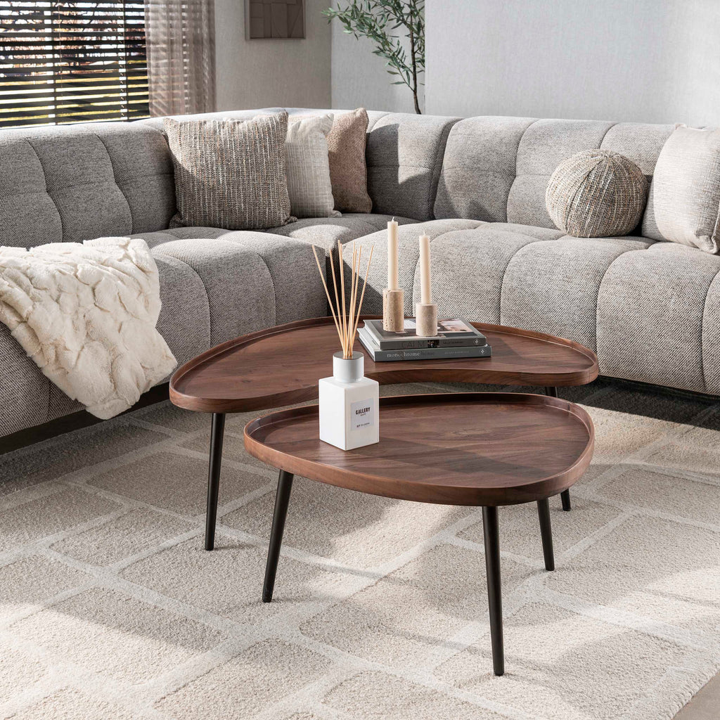 Couchtisch Carve, organisch, 2er-Set