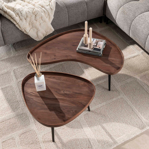 Couchtisch Carve, organisch, 2er-Set