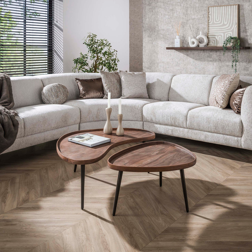 Couchtisch Carve, organisch, 2er-Set