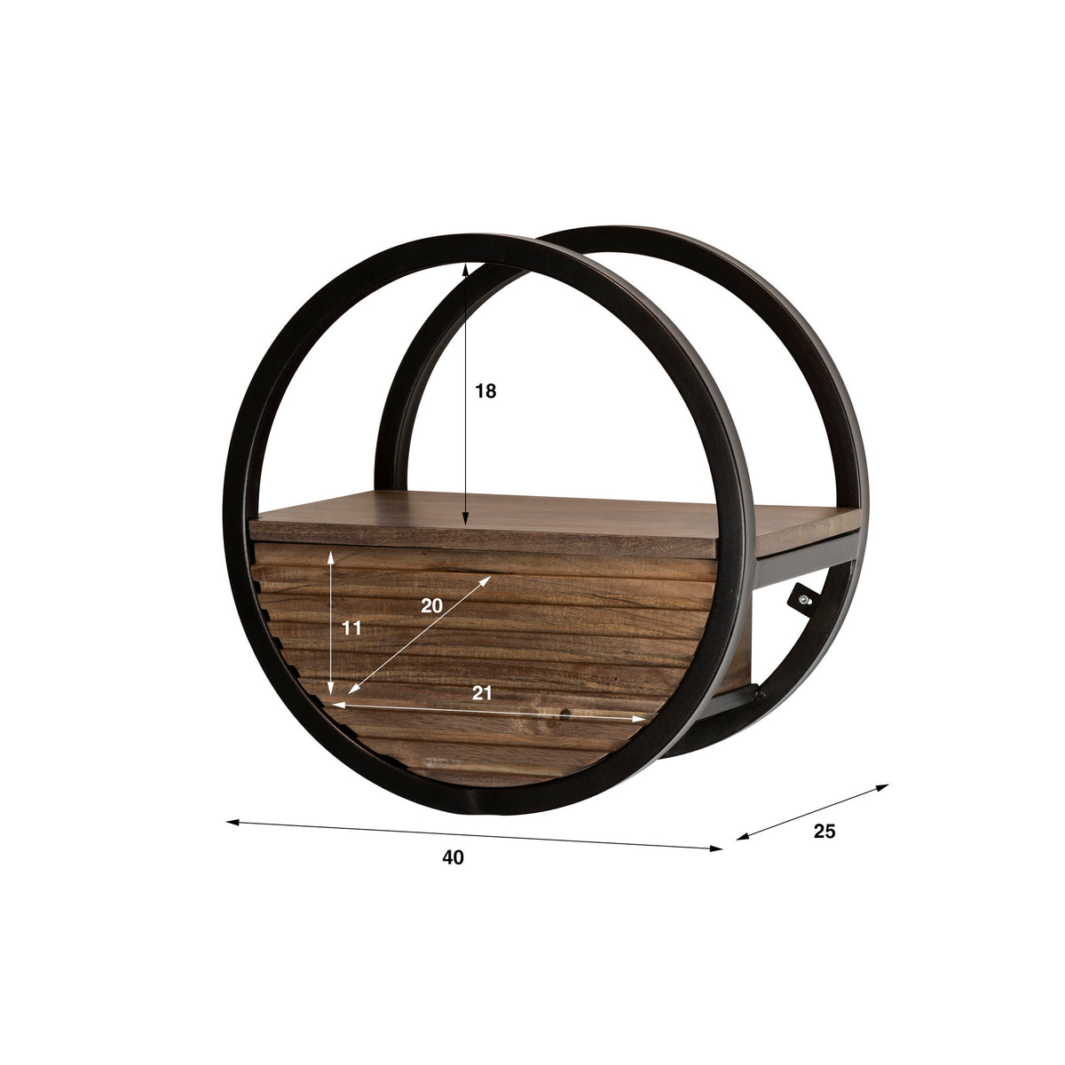 Wandregal Circular 1 Schublade Ø40cm