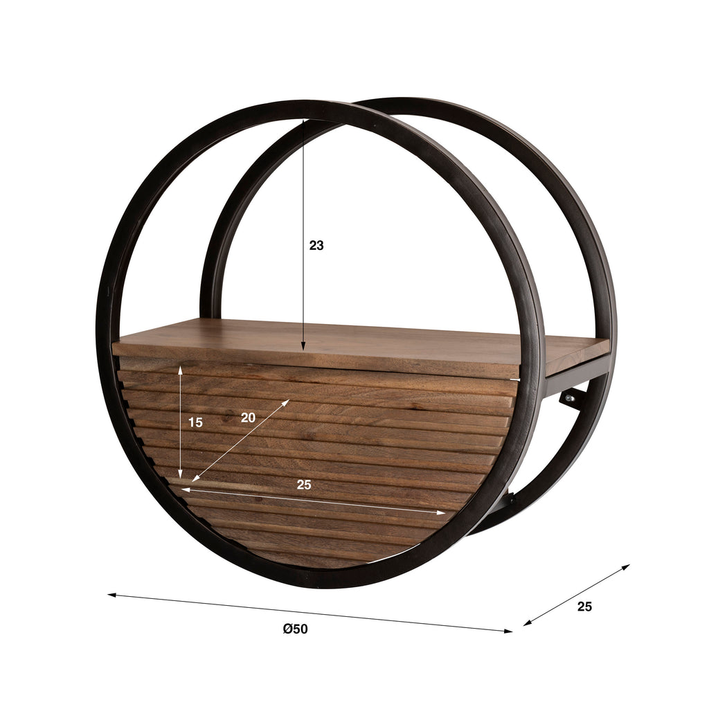 Wandregal Circular 1 Schublade Ø50cm