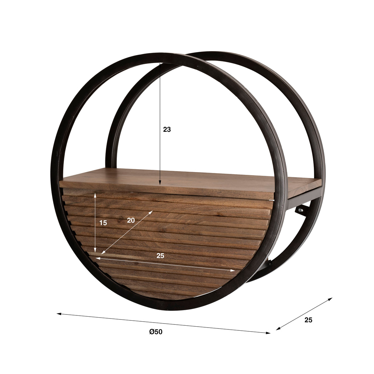 Wandregal Circular 1 Schublade Ø50cm