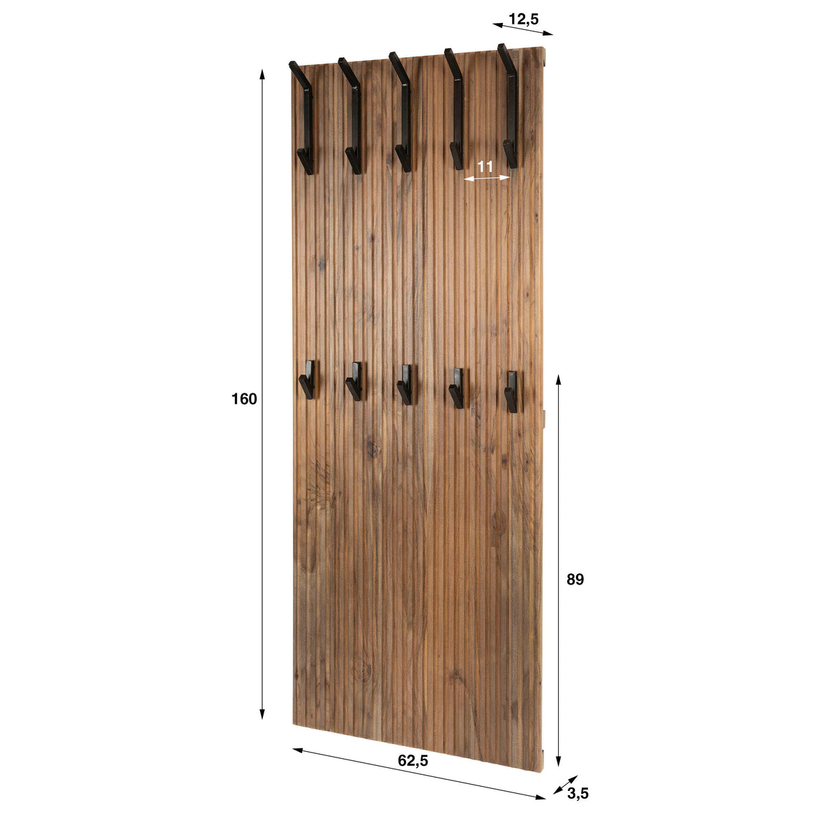 Garderobenpaneel hoch 10 Haken