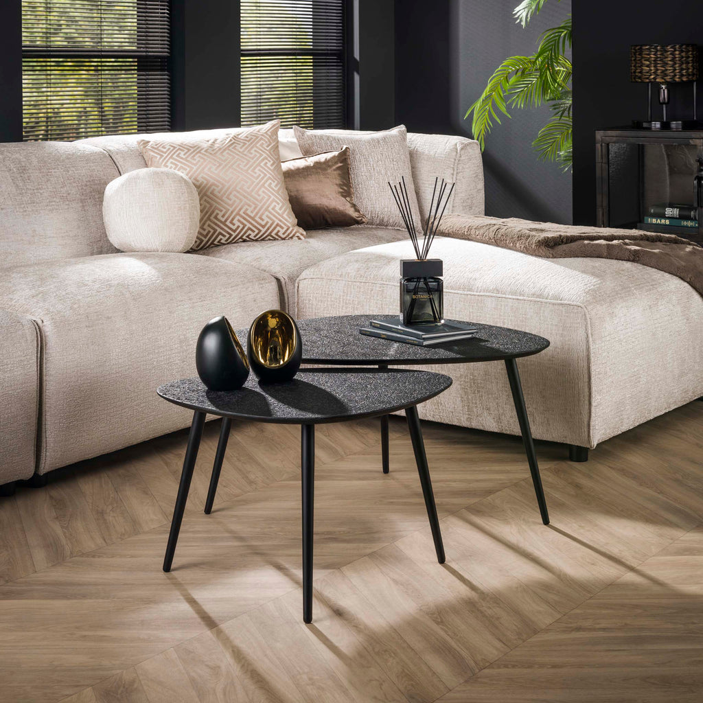 Couchtisch Metallic organisch Set aus 2