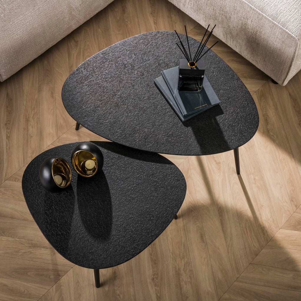 Couchtisch Metallic organisch Set aus 2
