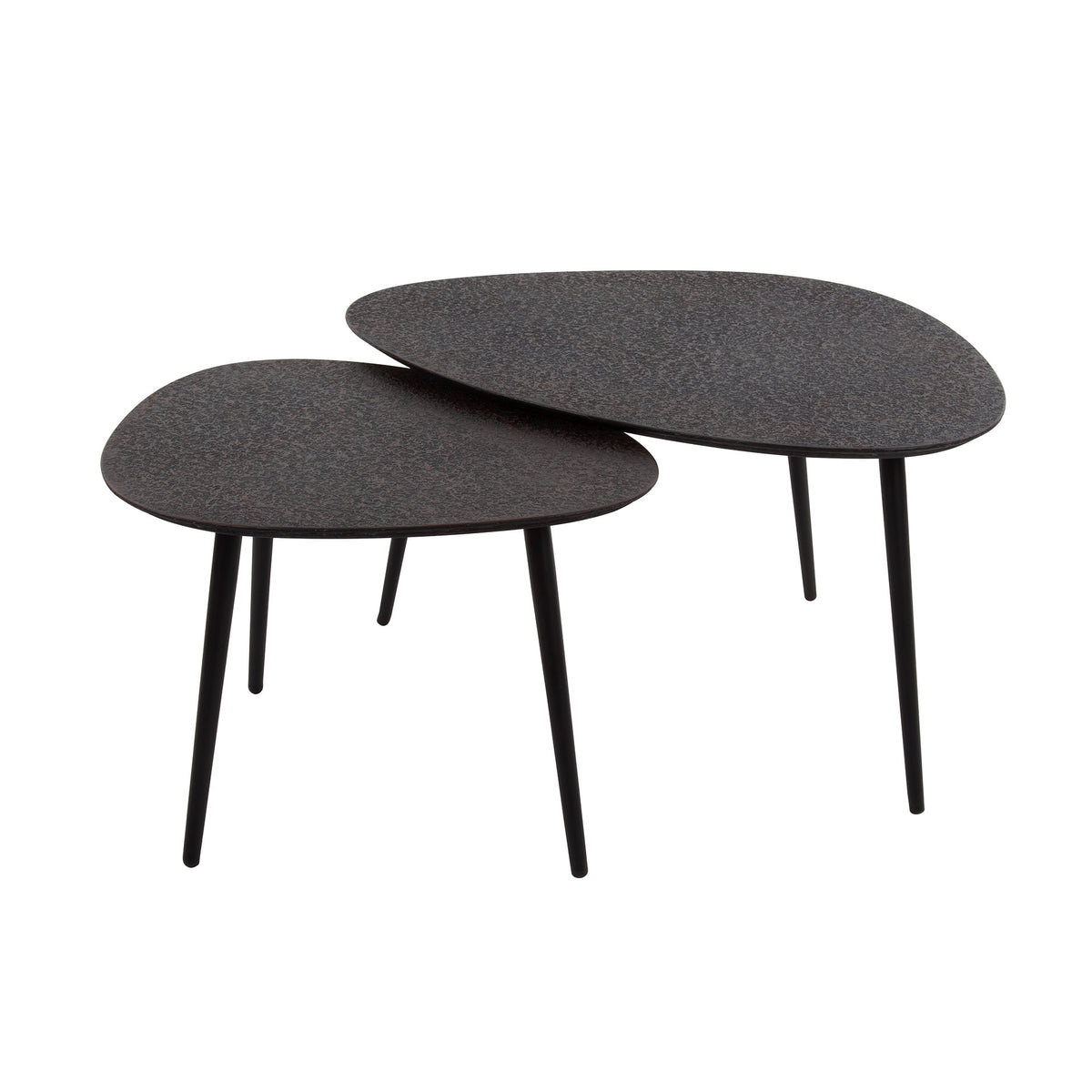 Couchtisch Metallic organisch 2er-Set