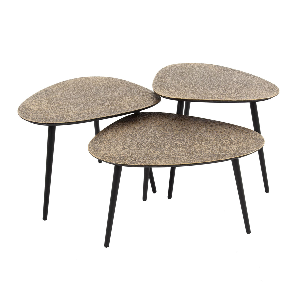 Couchtisch Metallic dreieckig 3er Set
