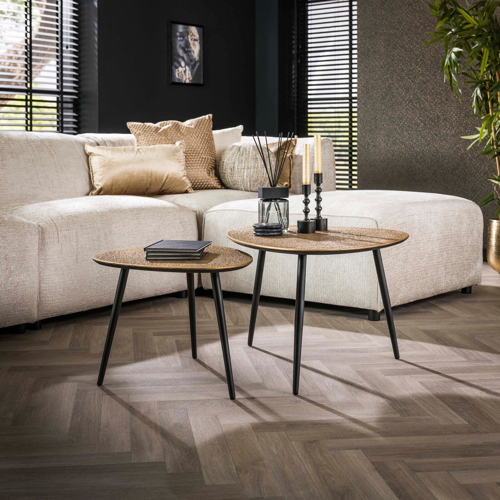 Metallic Triangle Coffee Table Set of 2