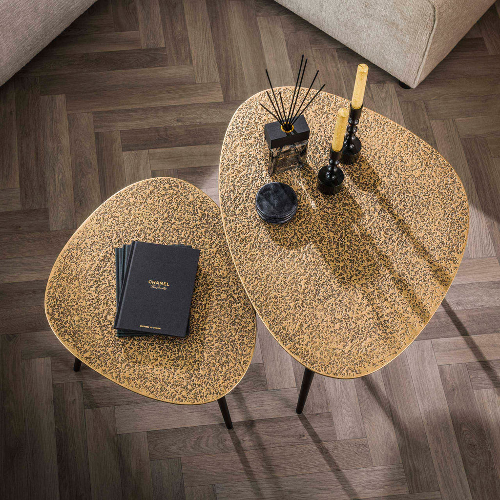 Metallic Triangle Coffee Table Set of 2