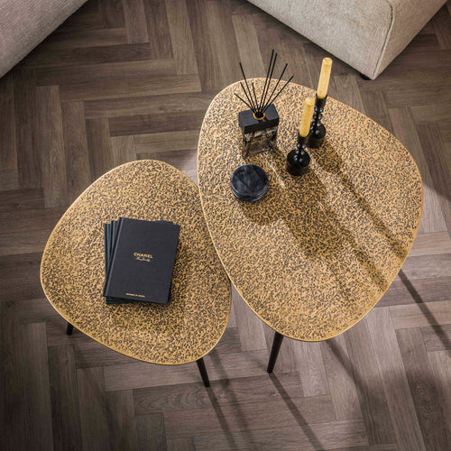 Metallic Triangle Coffee Table Set of 2