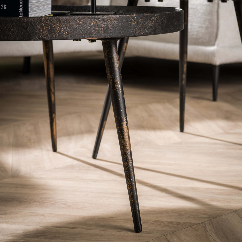 Couchtisch Metallic rund Set aus 2