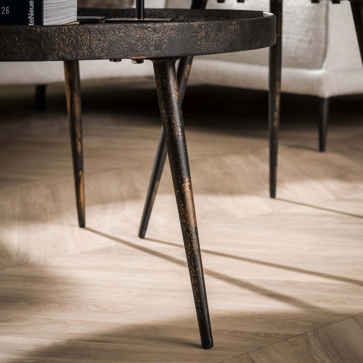 Couchtisch Metallic rund Set aus 2