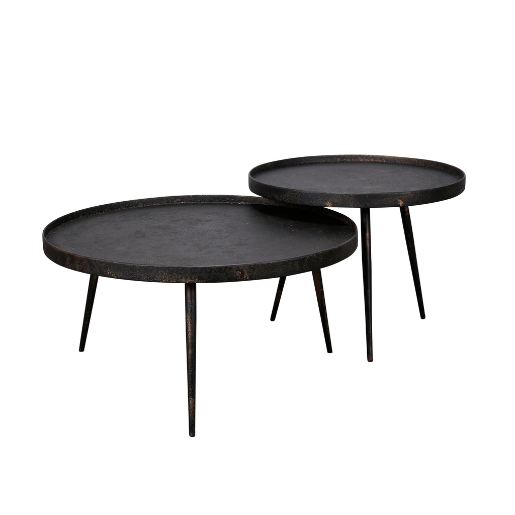 Couchtisch Metallic rund Set aus 2