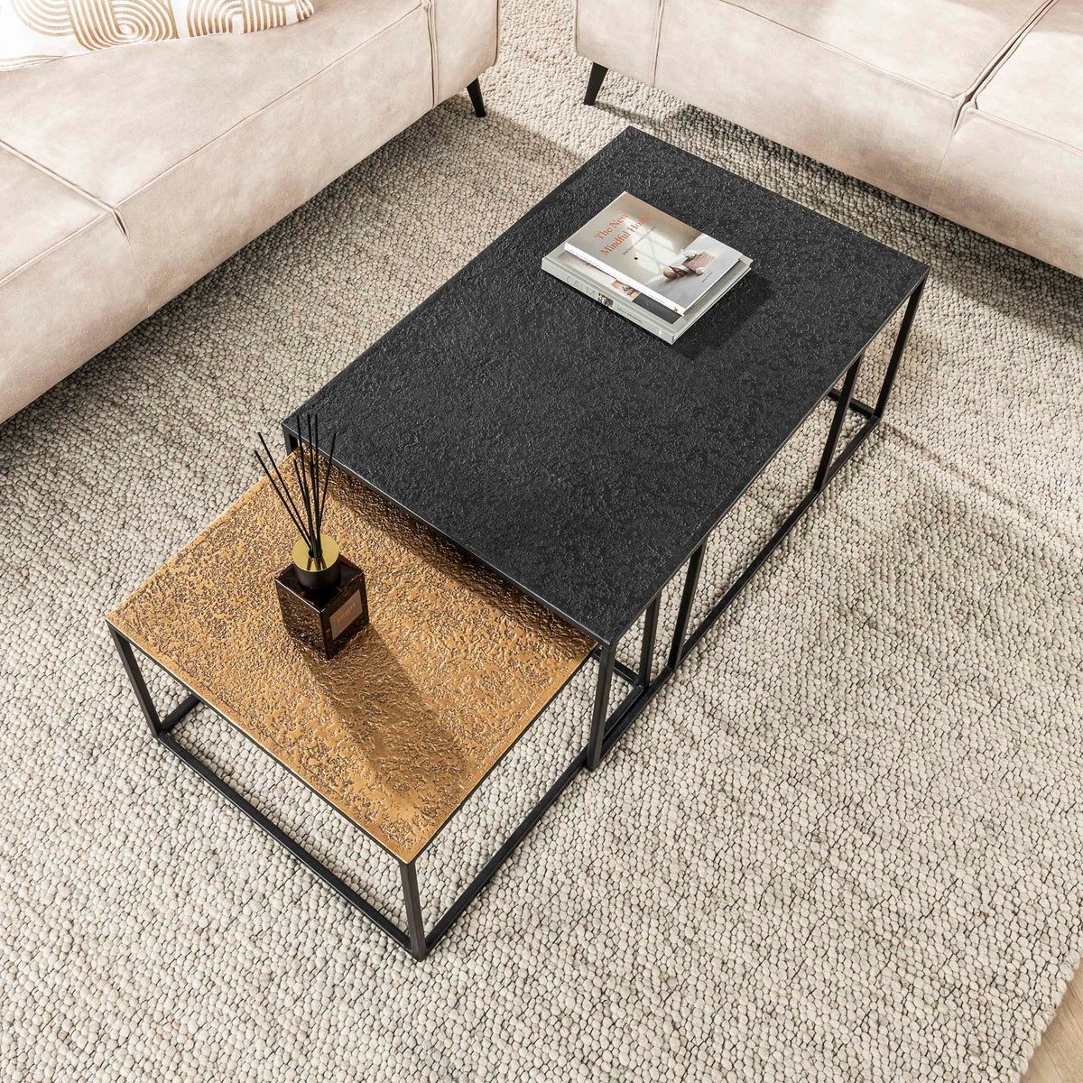 Couchtisch Metallic rechteckig 2er-Set