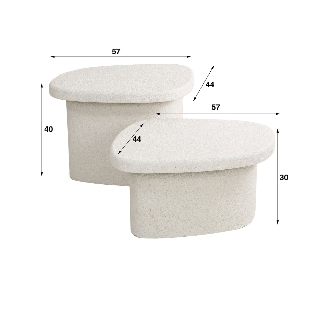 Couchtisch Stone organisch Set aus 2