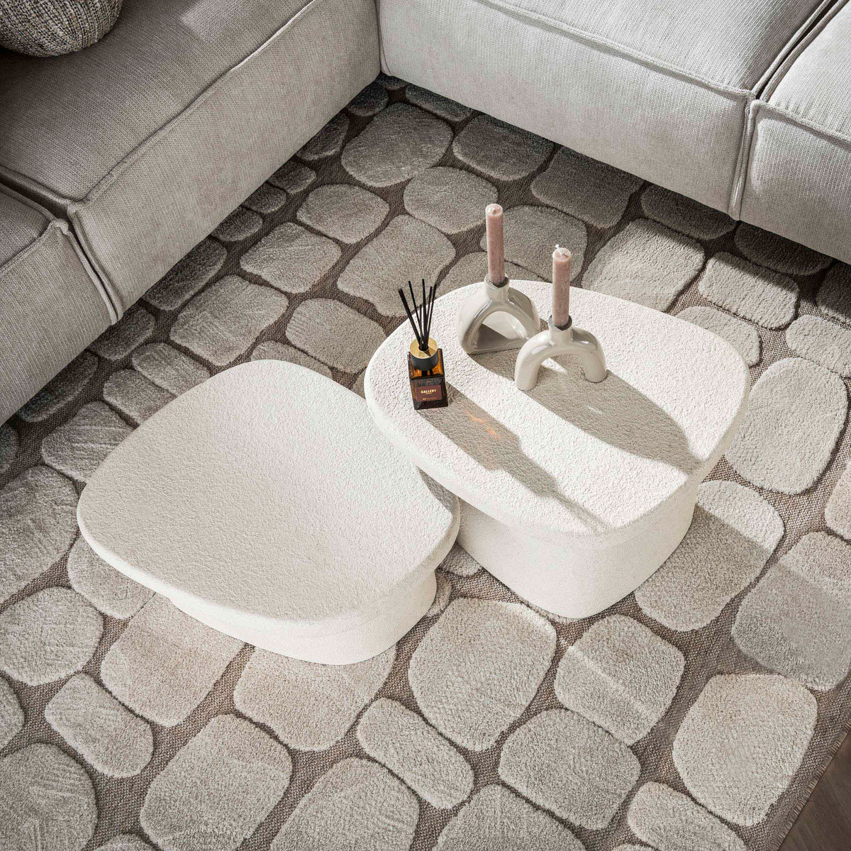 Organic Stone Coffee Table Set of 2