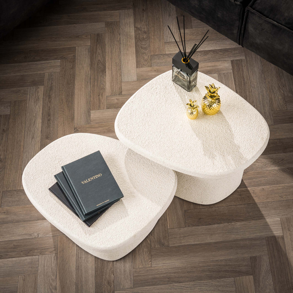 Organic Stone Coffee Table Set of 2