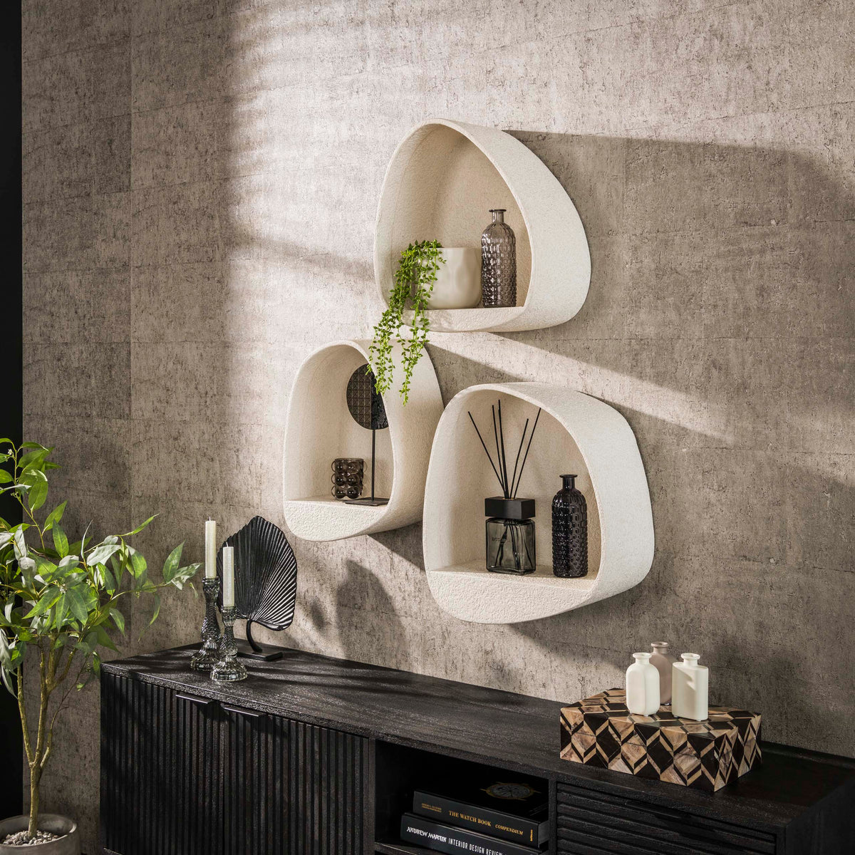Wall shelf Stone drop set of 3