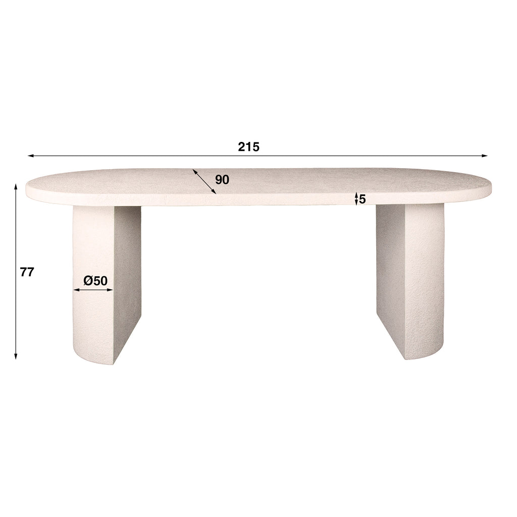 Dining table Arch Stone flat oval 215cm