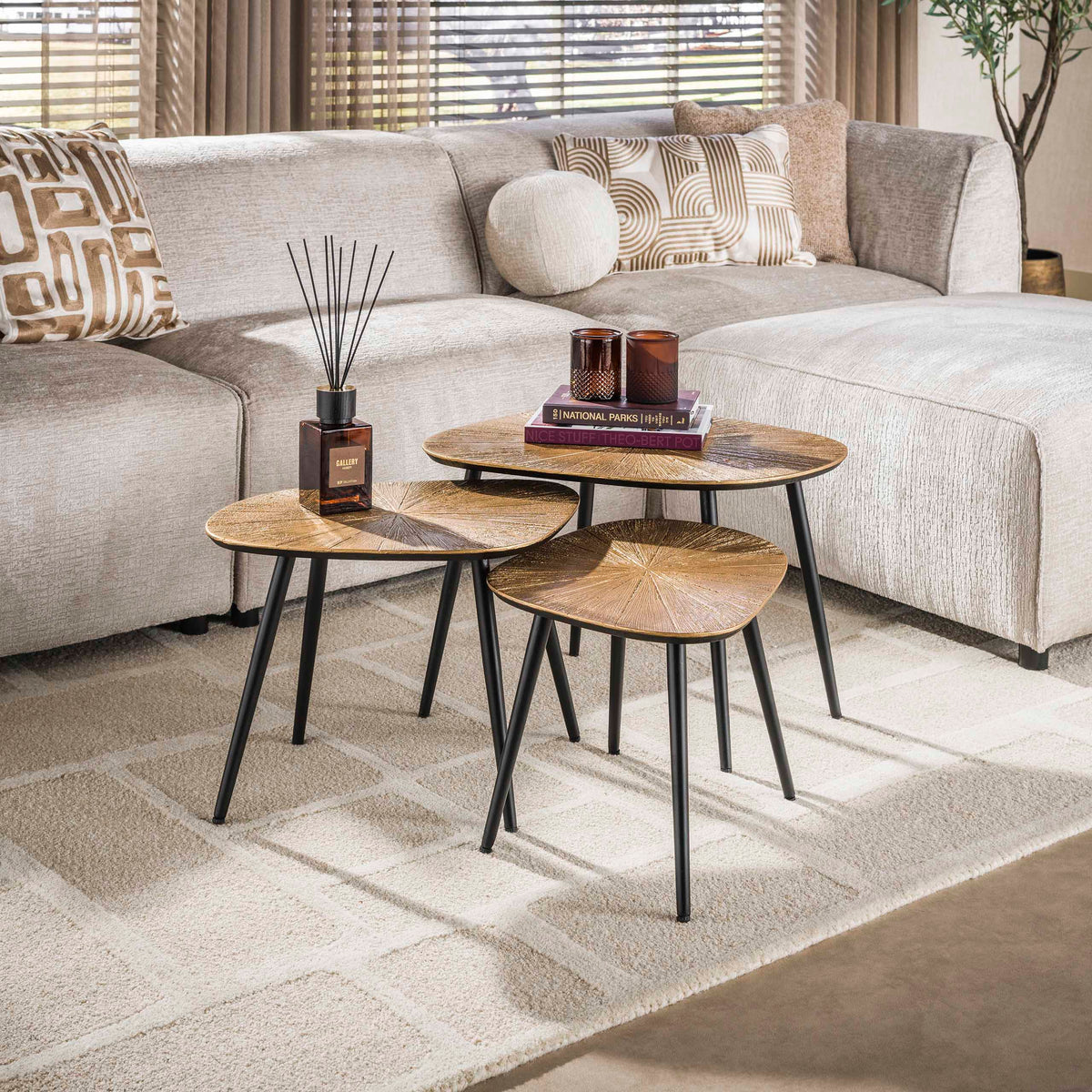 Couchtisch Ray quadratisch, 3er-Set