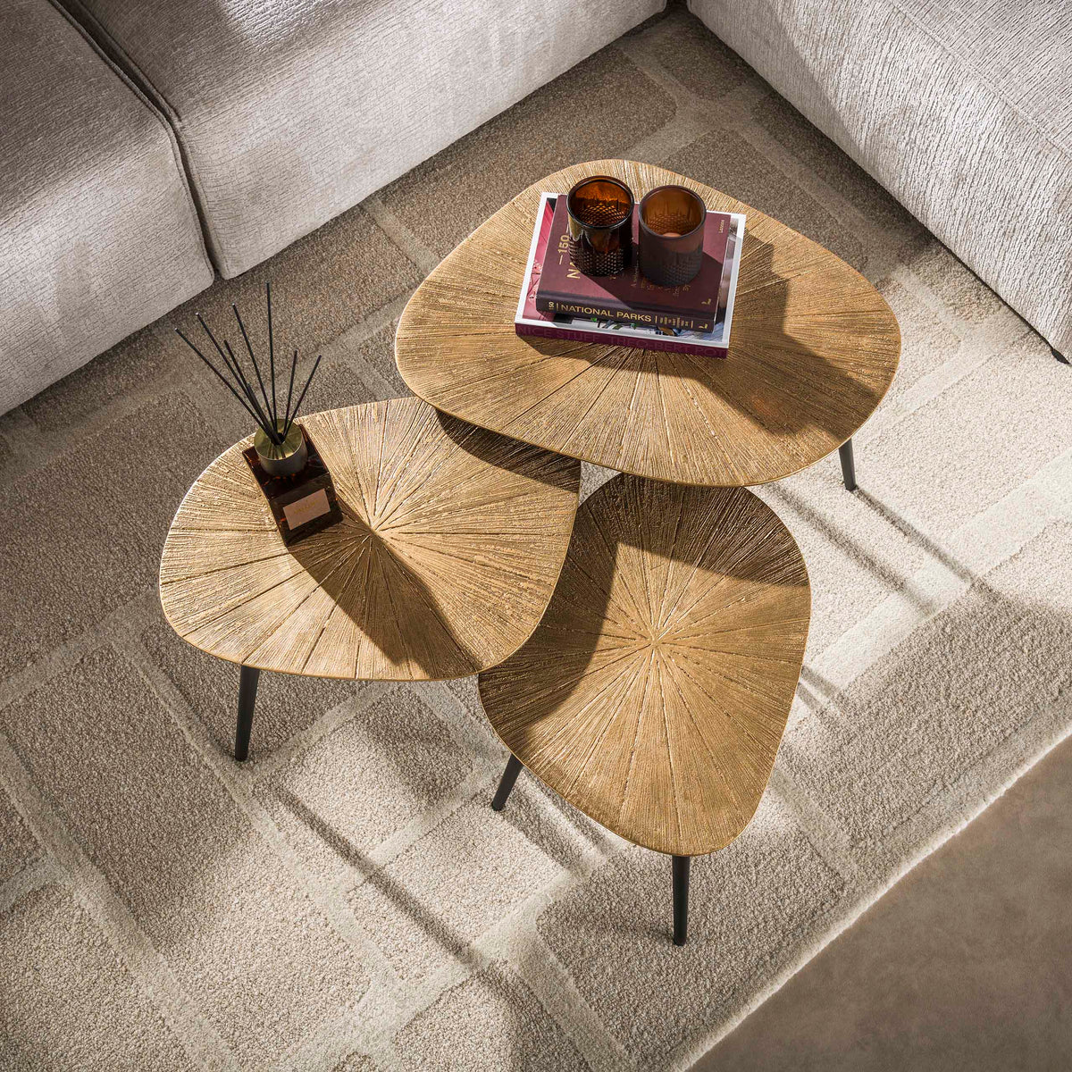 Couchtisch Ray quadratisch, 3er-Set