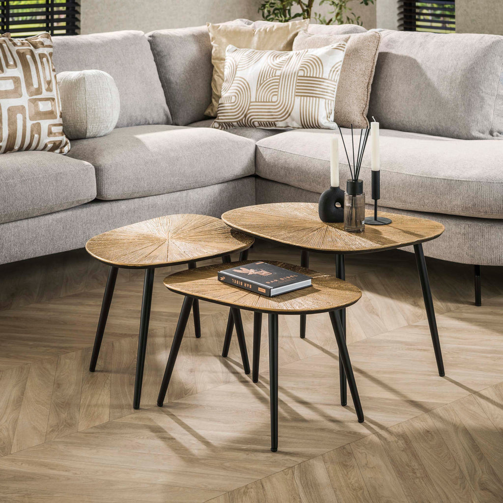 Couchtisch Ray viereckig Set aus 3