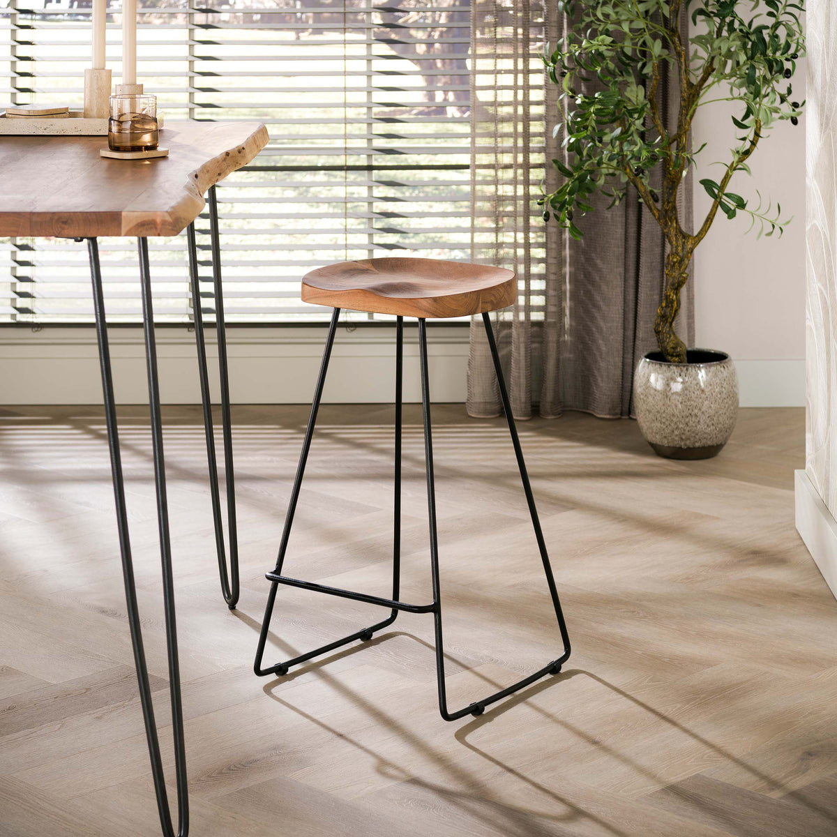 Barhocker Holzplatte 4er-Pack