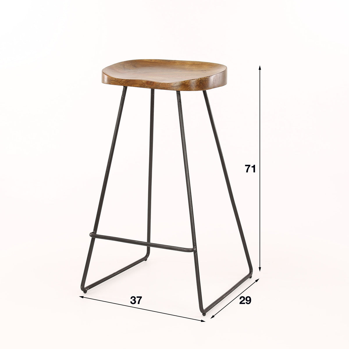Barhocker Holzplatte 4er-Pack