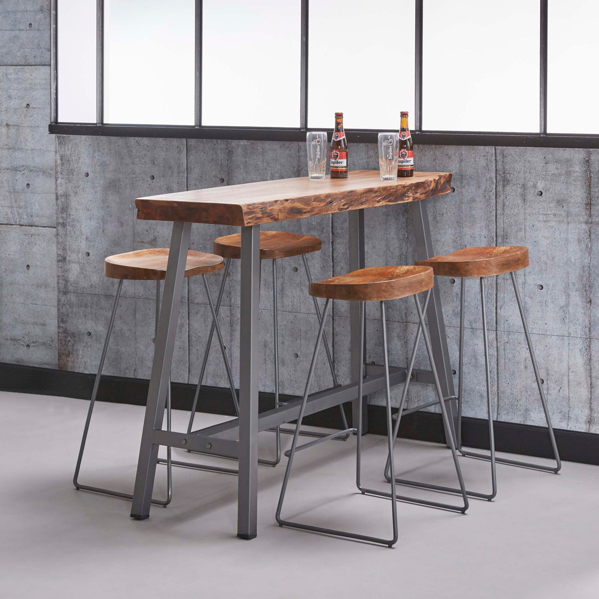 Barhocker Holzplatte 4er-Pack
