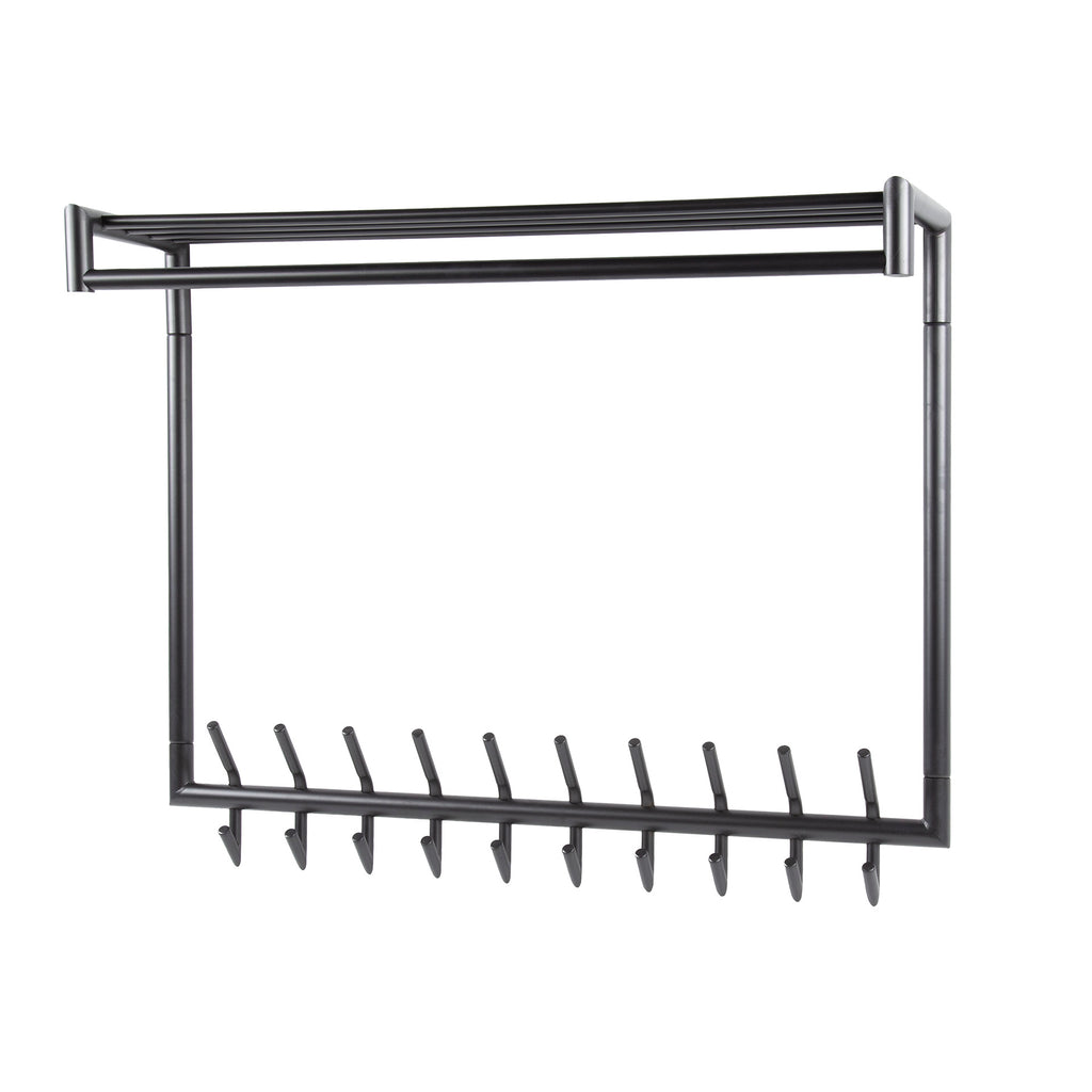 Garderobe Tubo hoch Kleiderstange und Hutablage 2x10 Haken