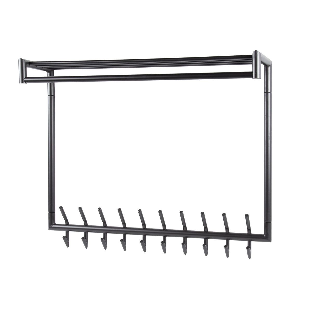 Garderobe Tubo hoch Kleiderstange und Hutablage 2x10 Haken