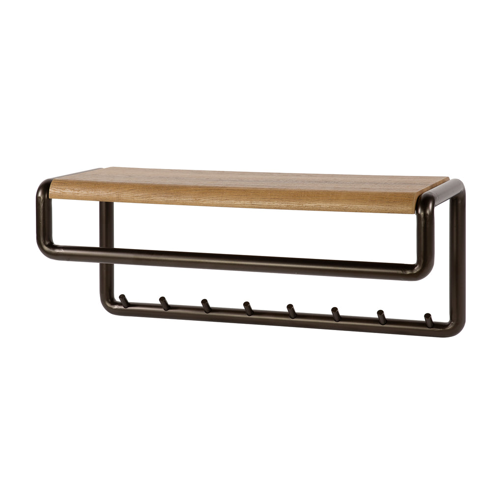 Garderobe Luno Kleiderstange und Hutablage 8 Haken