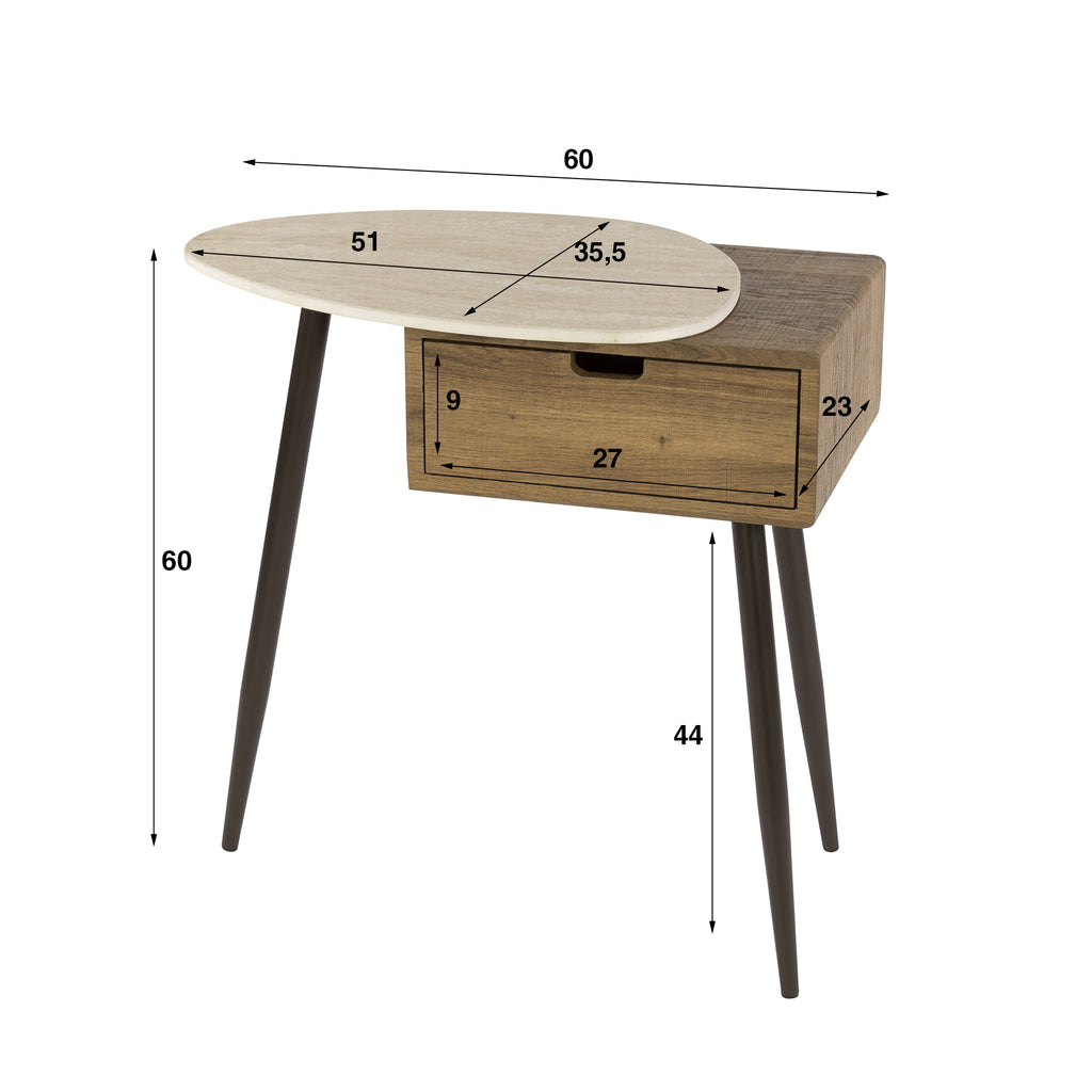 Nachttisch Travino 1 Schublade links