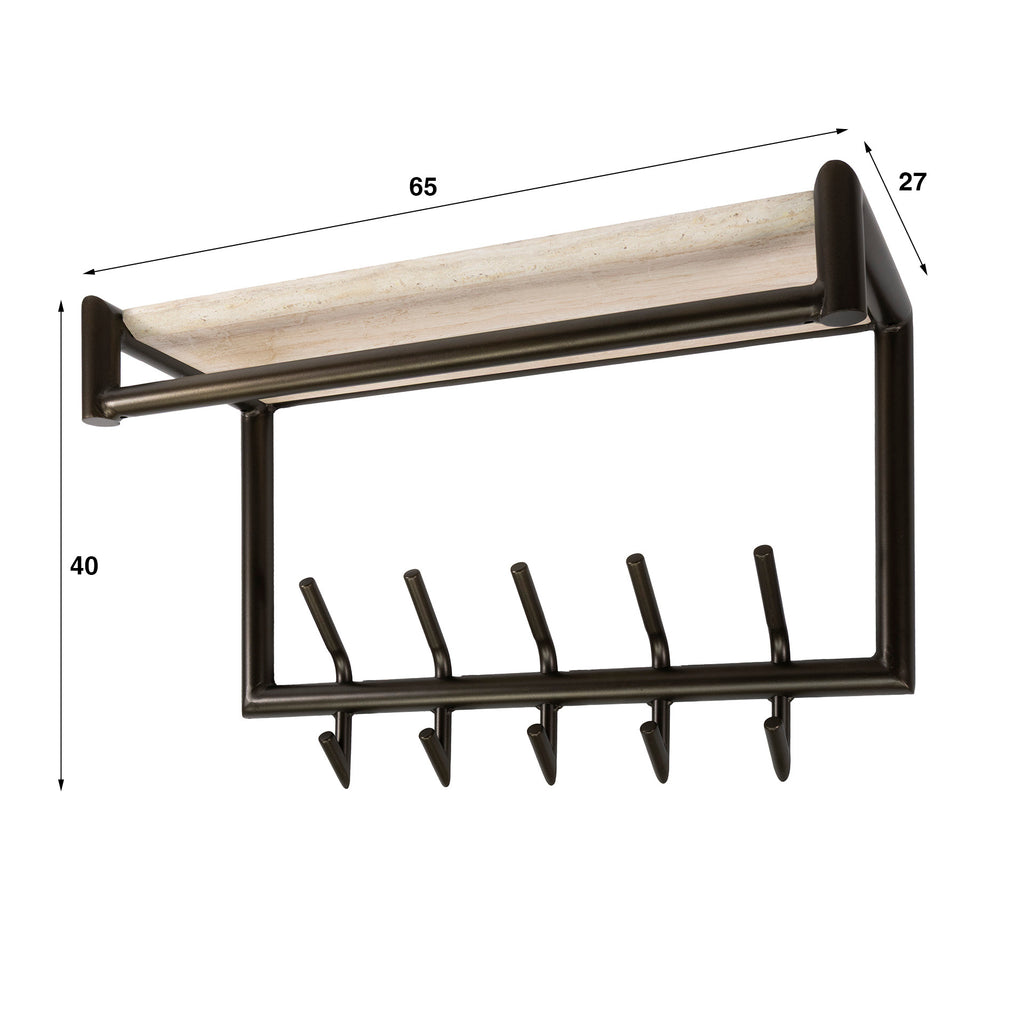 Garderobe Terra Kleiderstange und Hutablage 2x5 Haken