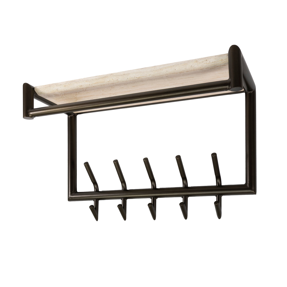 Garderobe Terra Kleiderstange und Hutablage 2x5 Haken