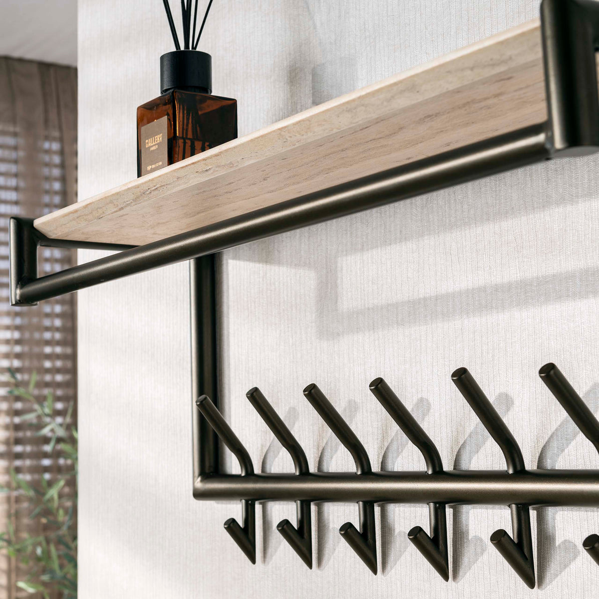 Garderobe Terra Kleiderstange und Hutablage 2x7 Haken