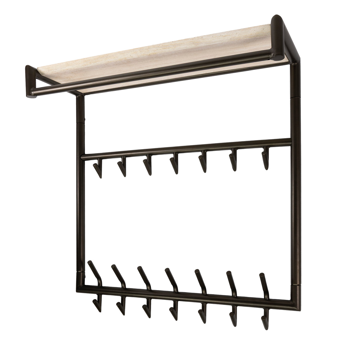 Garderobe Terra hoch Kleiderstange und Hutablage 3x7 Haken