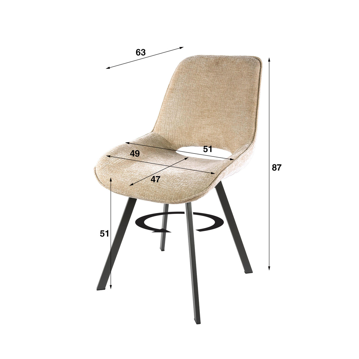 Stuhl Swivel drehbar 4er-Pack