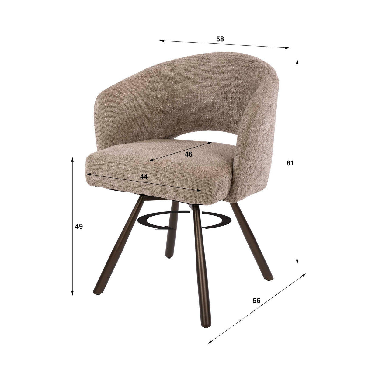Armlehnstuhl Salon Cross drehbar 2er-Pack