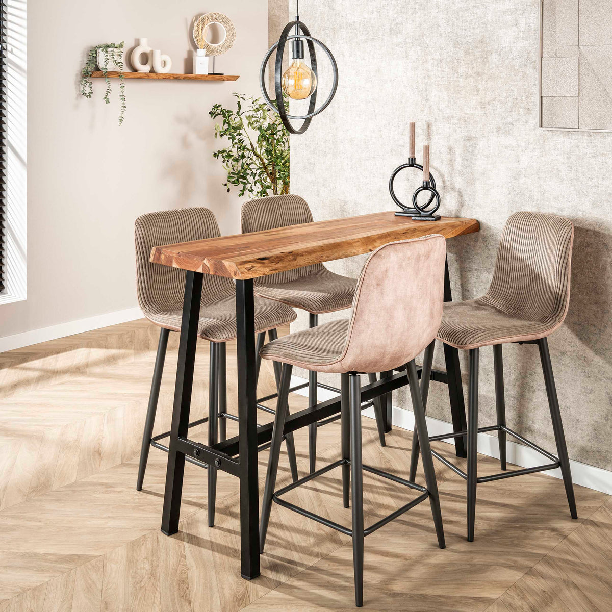 Barhocker Rib 2er-Pack