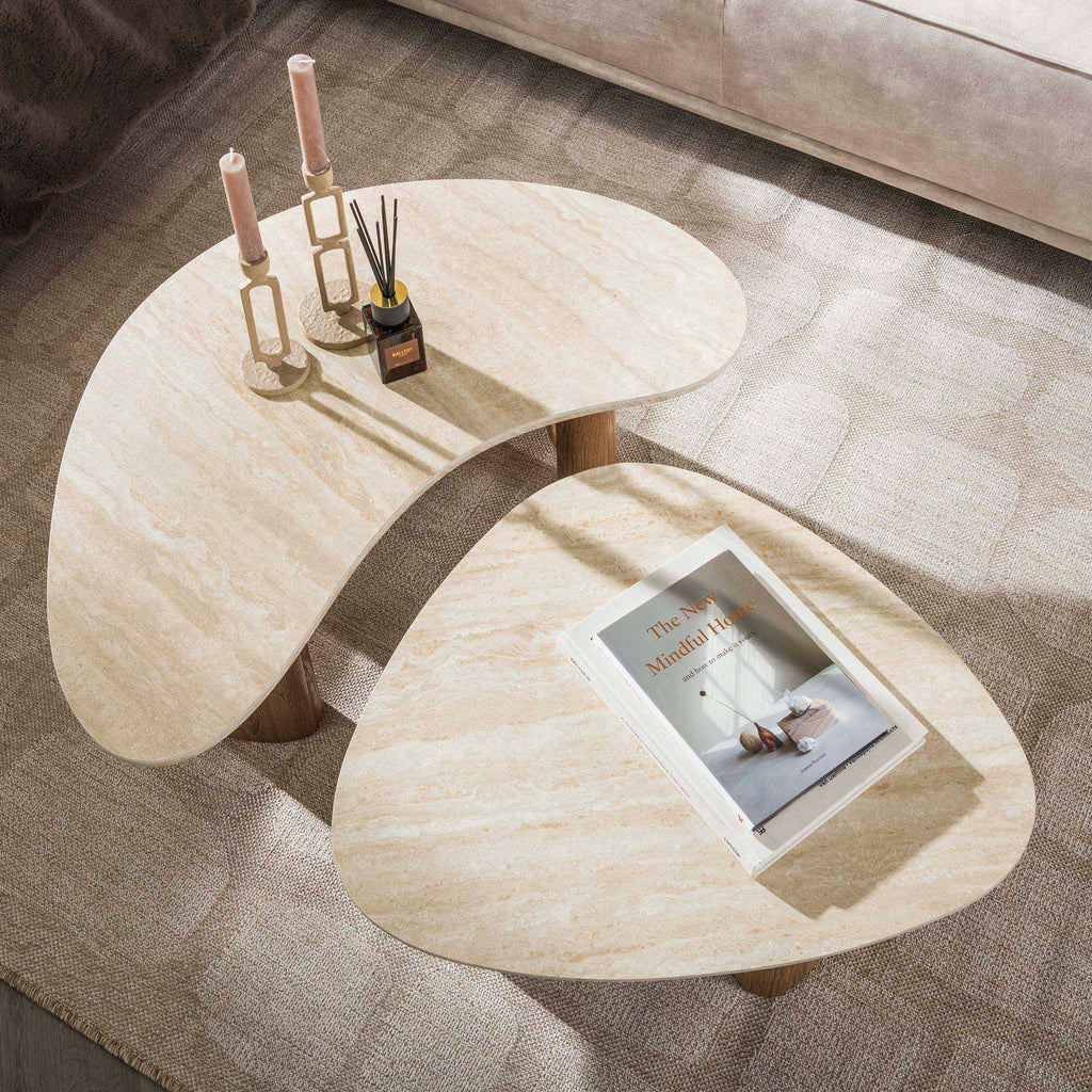 Couchtisch Romano organisch Set aus 2