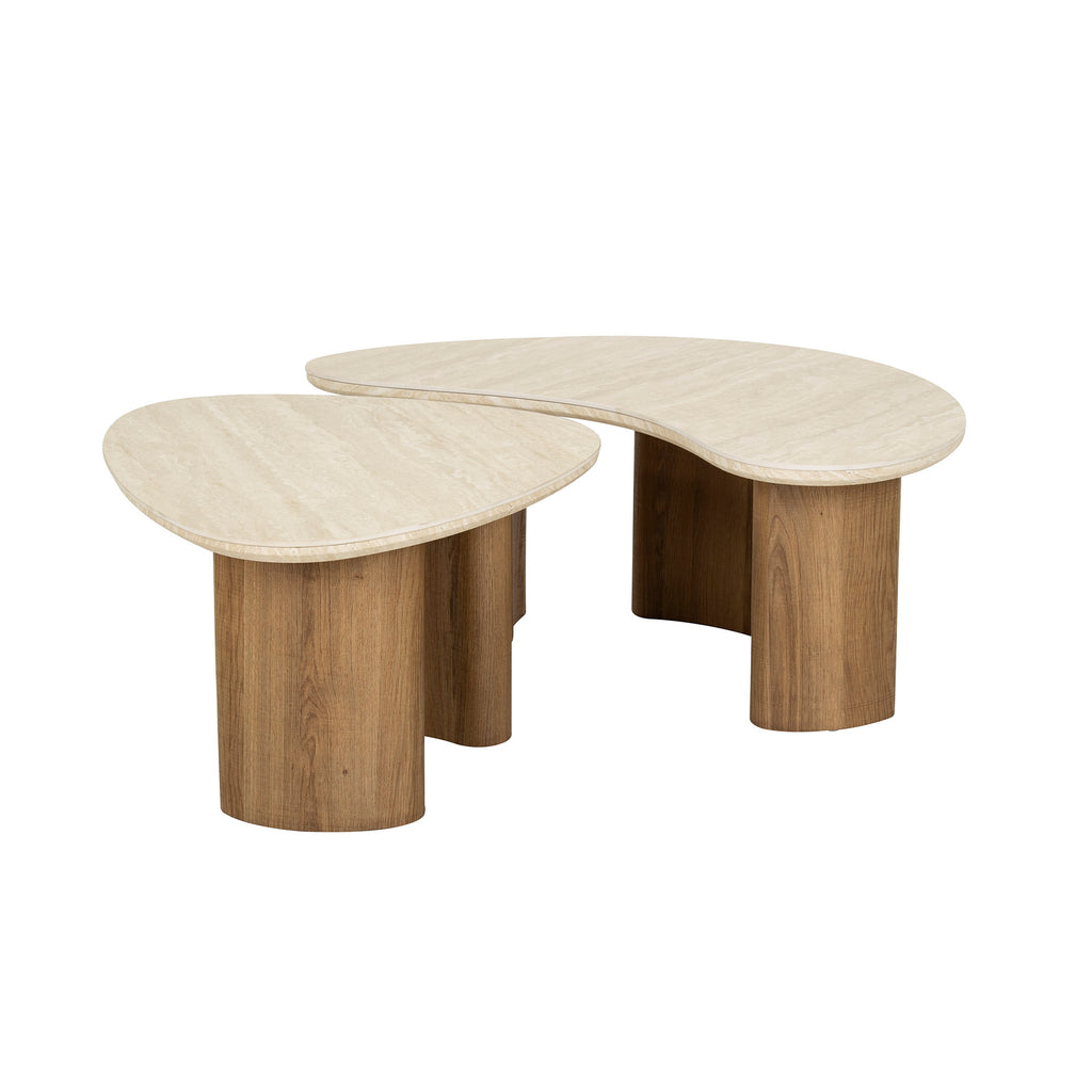 Couchtisch Romano organisch Set aus 2