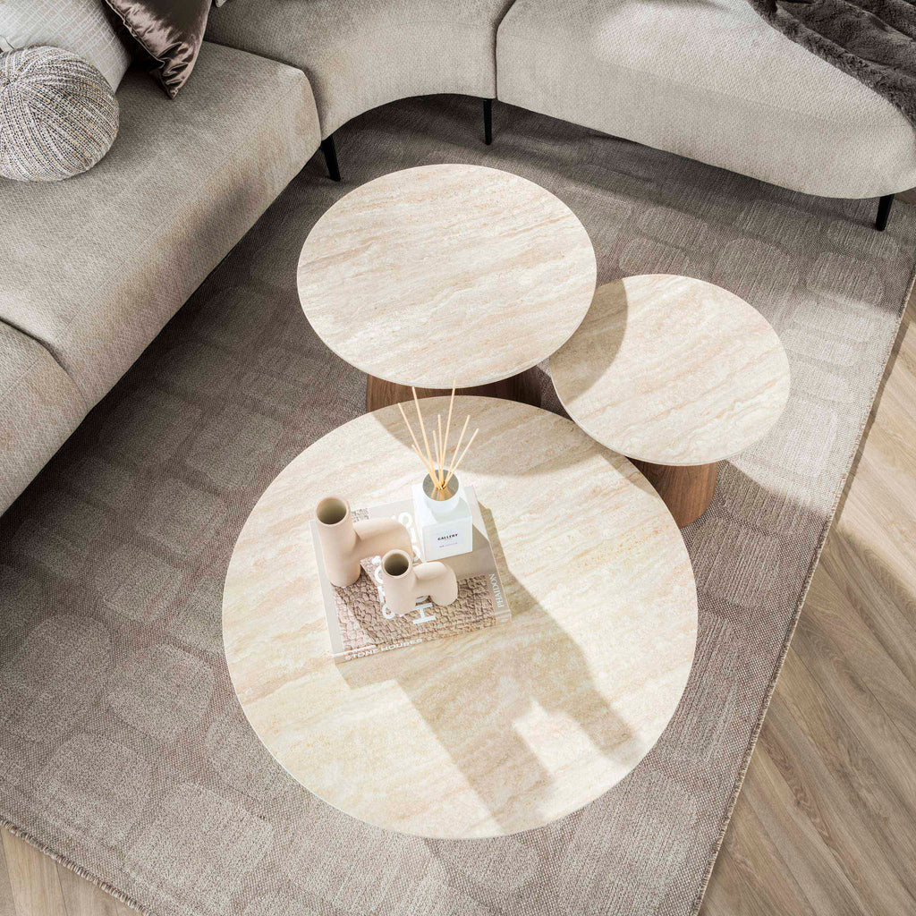 Couchtisch Romano rund Set aus 3