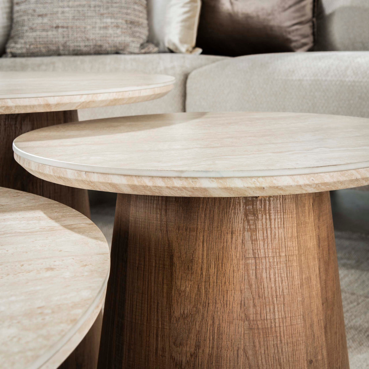 Couchtisch Romano rund, 3er-Set