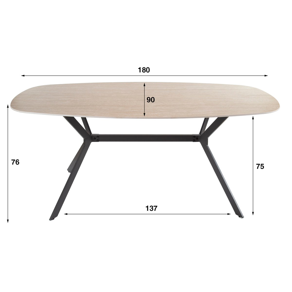 Esstisch Romano dänisch oval 180cm