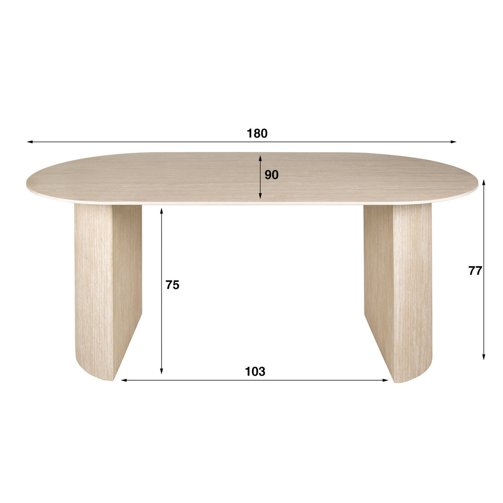 Esstisch Romano Arch flach oval 180cm