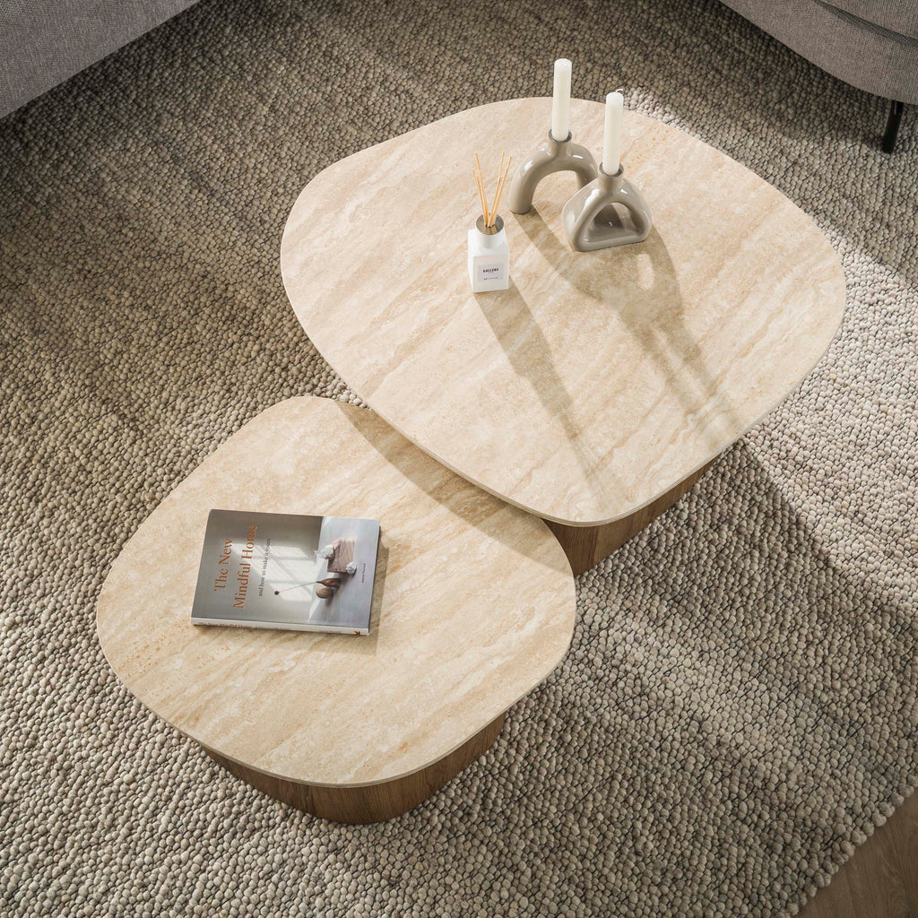 Couchtisch Romano Kiesel Set aus 2
