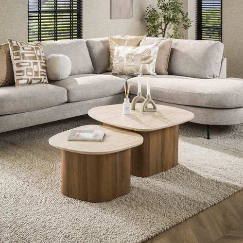 Couchtisch Romano Kiesel Set aus 2