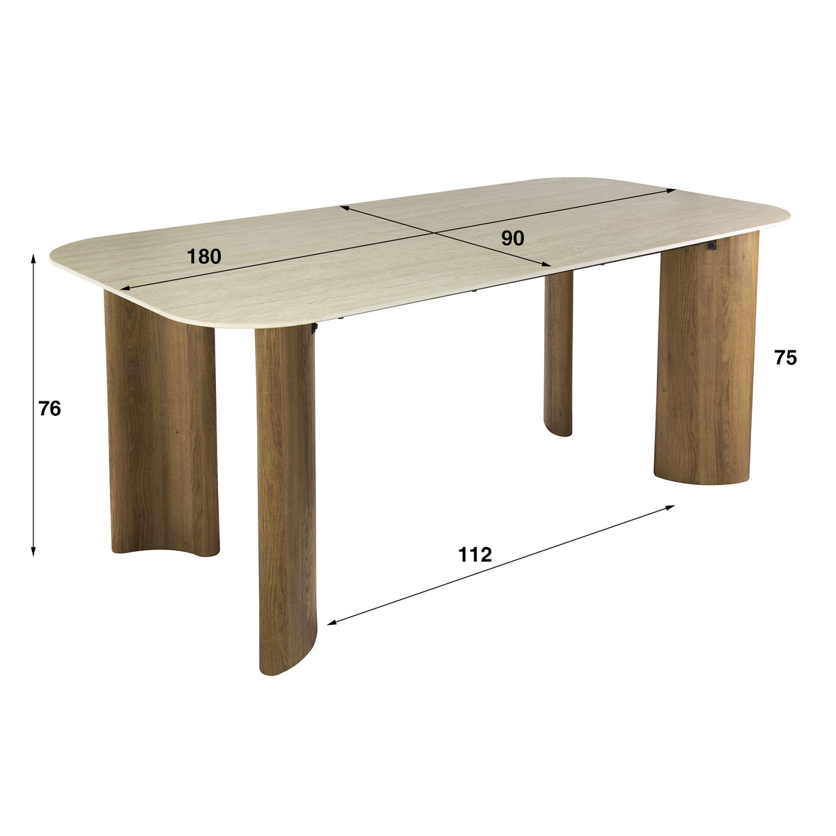 Esstisch Romano Curvo 180cm