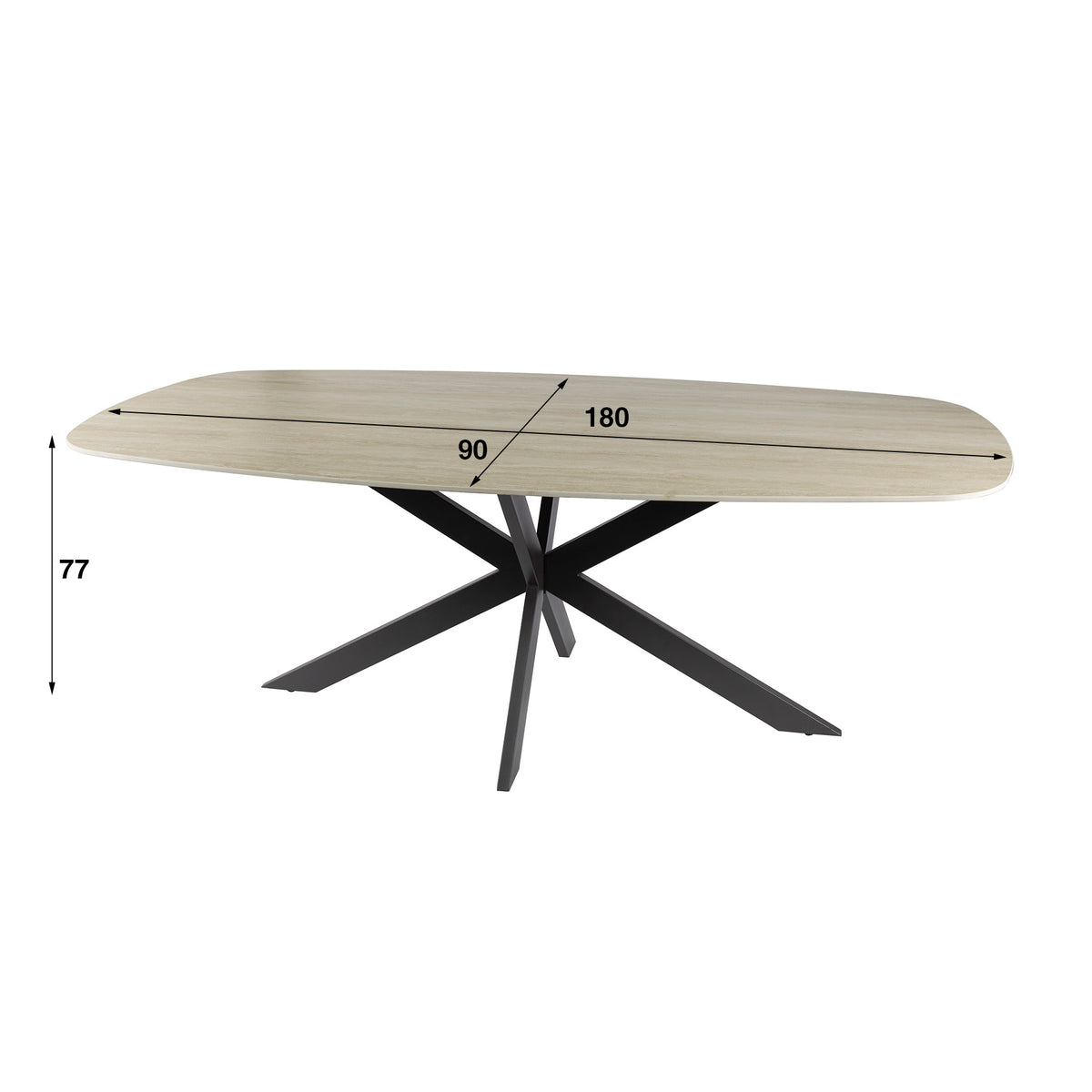 Esstisch Romano Cross dänisch oval 180cm